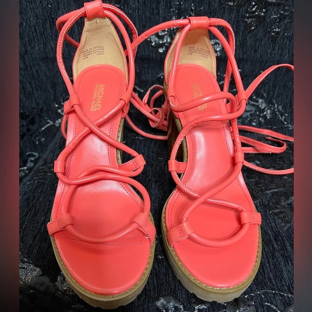 Michael Michael Kors - Coral Vero Lug Platform Ankle Wrap Sandal US 6.5 - Picture 8 of 9